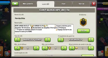 Clash of Clans - Clã nível 10 quase nível 11 [FLORIDA ELITE]