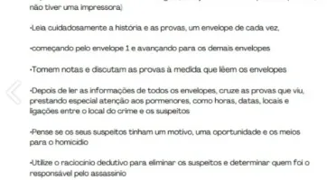 Jogo - Investigação Criminal Famosinho 10 PDF's + Bônus