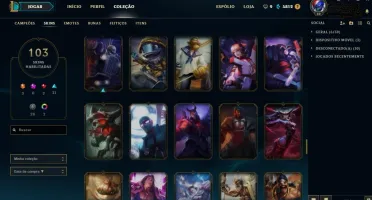 GOLD 1 QUASE FULL CHAMP (FALTA 3) E 102 SKINS 3 ULTIMATE