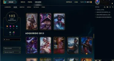 GOLD 1 QUASE FULL CHAMP (FALTA 3) E 102 SKINS 3 ULTIMATE