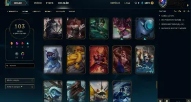 GOLD 1 QUASE FULL CHAMP (FALTA 3) E 102 SKINS 3 ULTIMATE