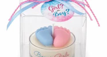Lembrancinha chá revelação vela perfumada
