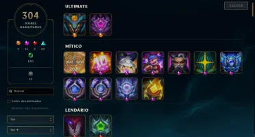 Conta de 2012 Ex Grão Mestre lvl 469 com 220 skin