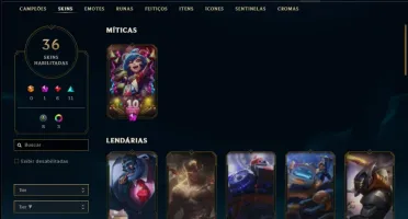 Conta prata 3 com 69 champs e 36 skins