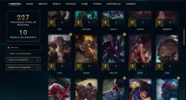 Conta prata 3 com 69 champs e 36 skins