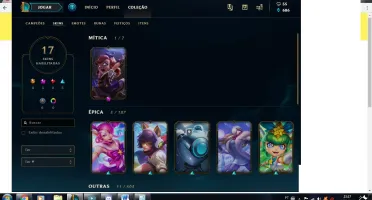 Conta LOL lvl 90- 67 champs- 17 skins