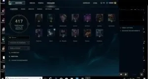 Conta Gold V, 103 skins e quase todos os champions