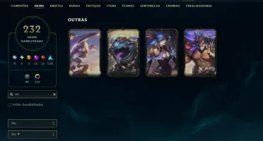 Ouro 3 com TODOS os Champs e 232  Skins +7 Prestigios