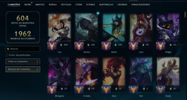 Ouro 3 com TODOS os Champs e 232  Skins +7 Prestigios