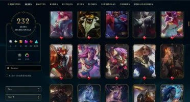 Ouro 3 com TODOS os Champs e 232  Skins +7 Prestigios