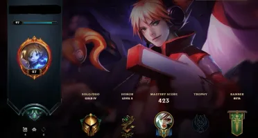 Conta LoL Platina season 8, md10 não feita, 73 skins