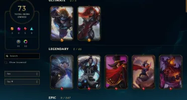 Conta LoL Platina season 8, md10 não feita, 73 skins
