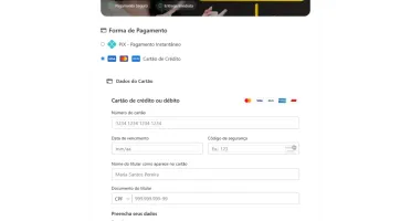 Script Checkout Pix e cartão Produtos Digital