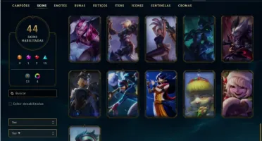 Conta ouro 4 com 82 Champs e 44 Skins + 3 Vitoriosas