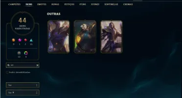 Conta ouro 4 com 82 Champs e 44 Skins + 3 Vitoriosas
