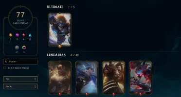 Conta Platina 4 ,77 skins,iconesda season 3,falta 6 campeoes