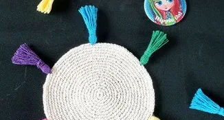 Porta Copos em Crochê Boho Creme