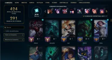Conta Unranked com todos os Champs e 107 skins +2 Skin Raras