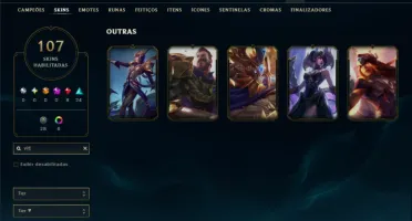 Conta Unranked com todos os Champs e 107 skins +2 Skin Raras