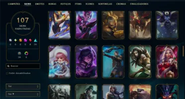 Conta Unranked com todos os Champs e 107 skins +2 Skin Raras