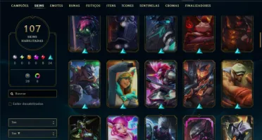 Conta Unranked com todos os Champs e 107 skins +2 Skin Raras