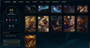Conta League of Legends Platina 2/Todos champions/40 skins