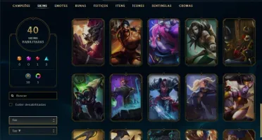 Conta League of Legends Platina 2/Todos champions/40 skins