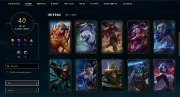 Conta League of Legends Platina 2/Todos champions/40 skins