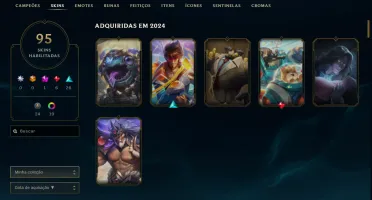 LOL - 95 Skins - ESMERALDA - 155 Campeões - Nunca tomou BAN