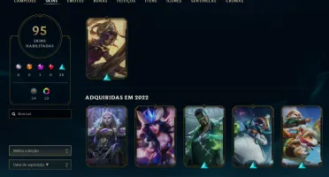 LOL - 95 Skins - ESMERALDA - 155 Campeões - Nunca tomou BAN