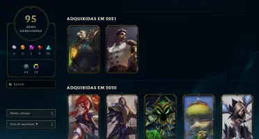 LOL - 95 Skins - ESMERALDA - 155 Campeões - Nunca tomou BAN