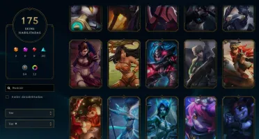 Conta Ouro 2, com mais de 170 skins e todos os campeões.