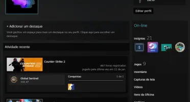 CONTA STEAM COM CS PRIME (Medalha de 5 anos e Nivel 25)