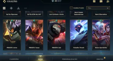 49 SKINS; 3K WILD CORES; UNICO DONO; 450 PDL; 58% Win Rate