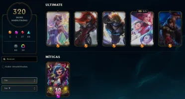 CONTA LOL 320 SKINS - ALL CHAMPIONS - 520 ICONES - LVL 255