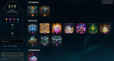 CONTA LOL 320 SKINS - ALL CHAMPIONS - 520 ICONES - LVL 255