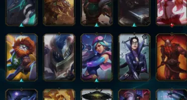 Conta Ouro 3 232 skins, 177 ícones, quase todos campeões