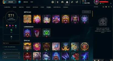 Conta LoL Platina I / Full Champs / Nível 408 / 185 Skins