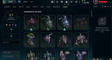 Conta LoL Platina I / Full Champs / Nível 408 / 185 Skins