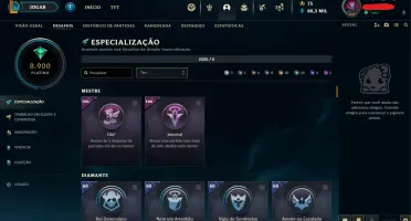Conta LoL Platina I / Full Champs / Nível 408 / 185 Skins