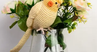 Calopsita Toda Amarela em Amigurumi