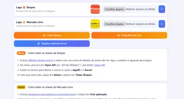 Script de Cupons e Ofertas para Telegram (Shopee + Mercado L