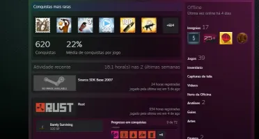 Conta steam top com 39 jogos + 8 medalhas