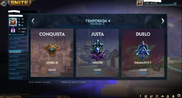 Conta smite, lvl 160, 8 skins T5, 3x Master, 1.244 skins