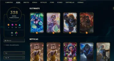Conta bronze 1 com TODOS os champs e 328 Skins + 8 Prestigio