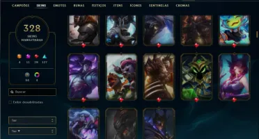 Conta bronze 1 com TODOS os champs e 328 Skins + 8 Prestigio