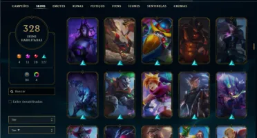 Conta bronze 1 com TODOS os champs e 328 Skins + 8 Prestigio