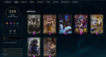 CONTA LEAGUE OF LEGENDS SEASON 2, FULL CHAMPIONS, 348 SKINS+