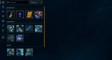Conta Unranked, Skins, Ícones.