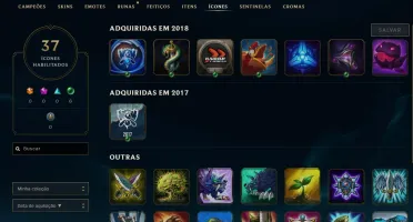 Conta Unranked, Skins, Ícones.